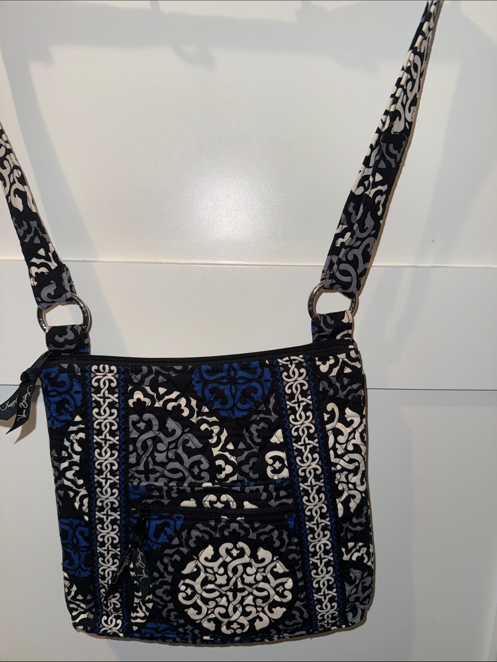 Vera Bradley Canterbury Cobalt Hipster Crossbody EUC